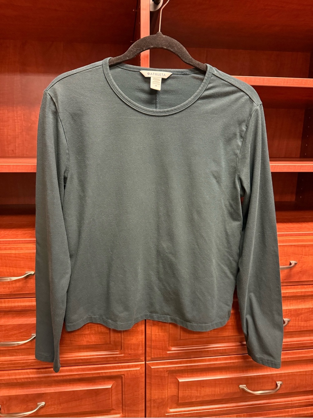 Athleta Women's Long Sleeve Crew Neck Top - Dark Green